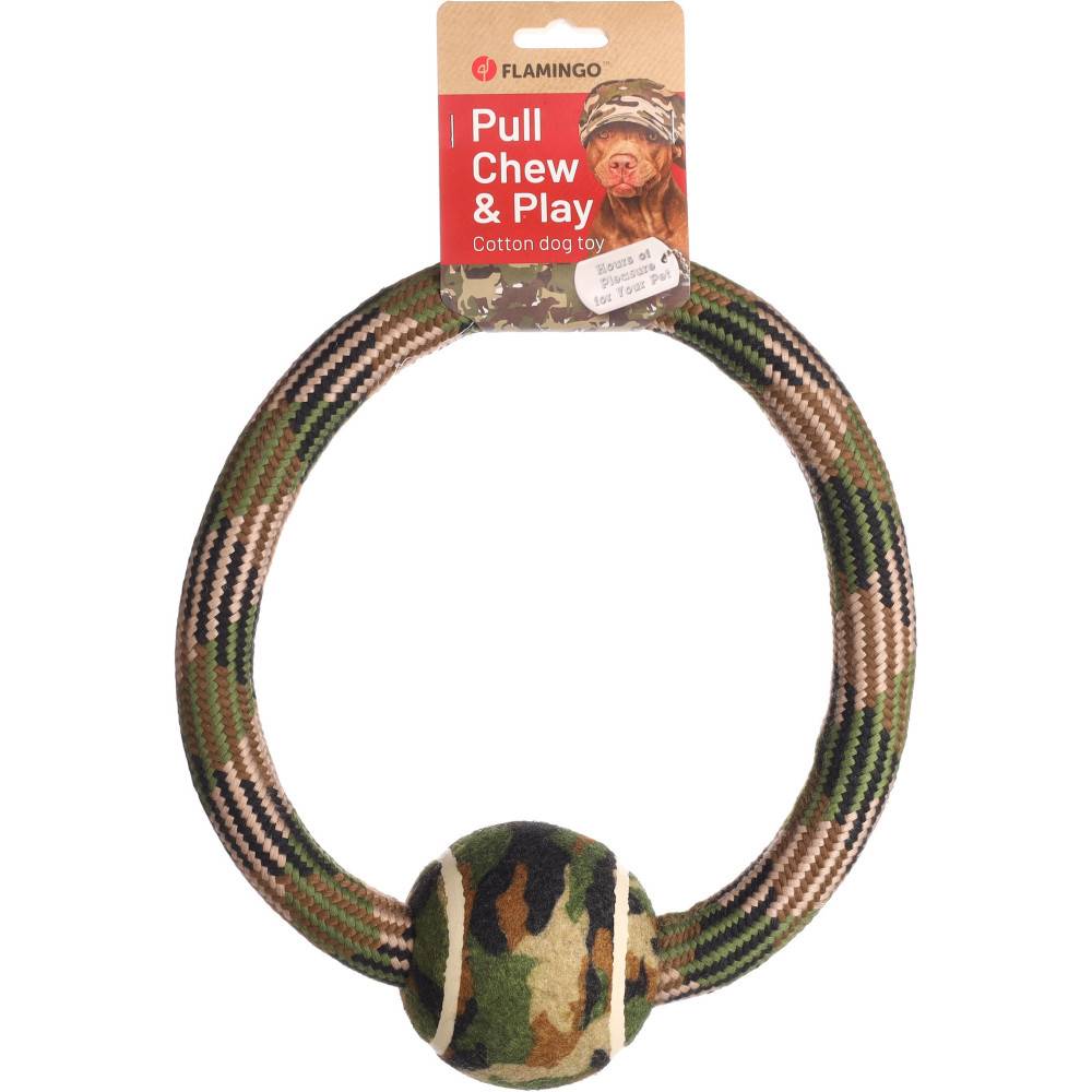 Jouet Anneau Corde avec balle Camouflage ø27 cm pour chien - Imagen 3
