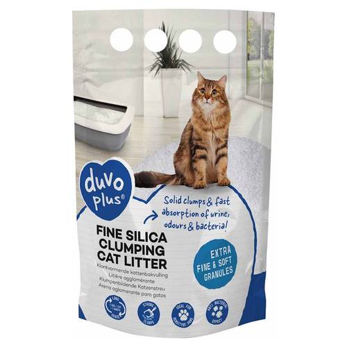 Litière pour chat Silica agglomérante blanche 5 litres - DUVO+
