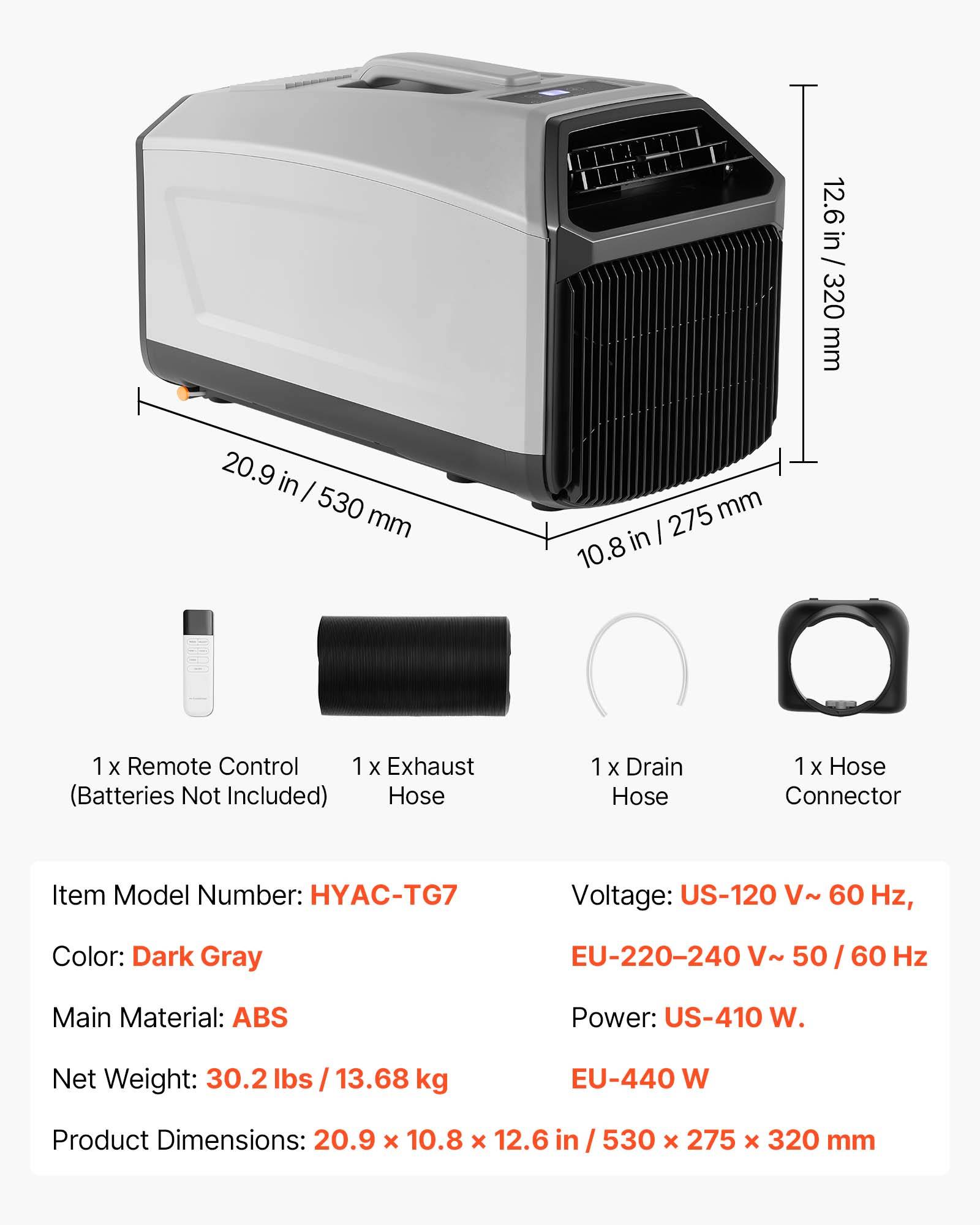 Vevor - VEVOR Climatiseur Portable Mobile pour Tente Camping-car 3340 BTU avec Tuyau - Image 7