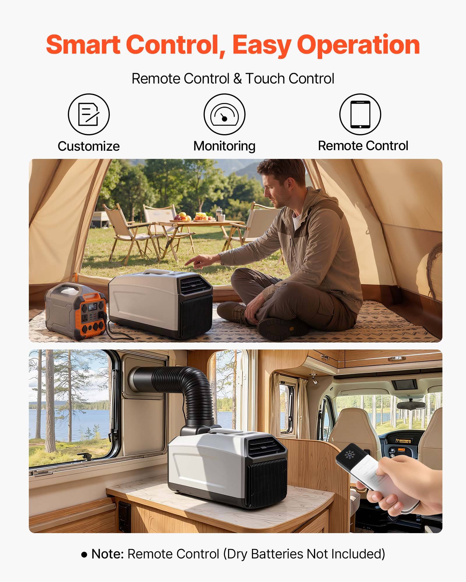 Vevor - VEVOR Climatiseur Portable Mobile pour Tente Camping-car 3340 BTU avec Tuyau - Image 4