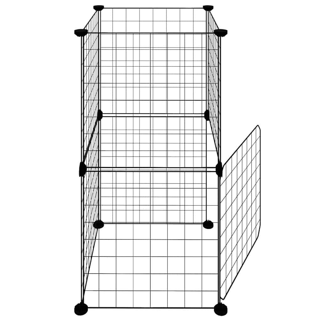 Vidaxl - Cage animaux de compagnie à 8 panneaux et porte Noir 35x35x70 cm vidaXL 3114032 - Imagen 5