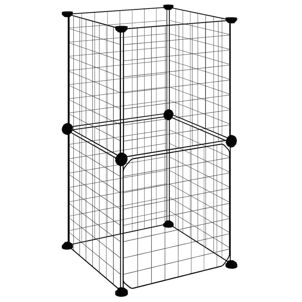 Vidaxl - Cage animaux de compagnie à 8 panneaux et porte Noir 35x35x70 cm vidaXL 3114032 - Imagen 4