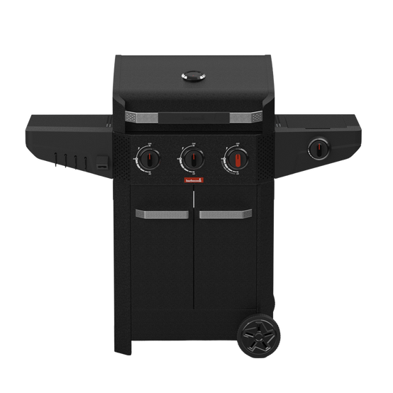 Barbecook - Barbecue à gaz Luca 312 + réchaud latéral - Noir - Image 1