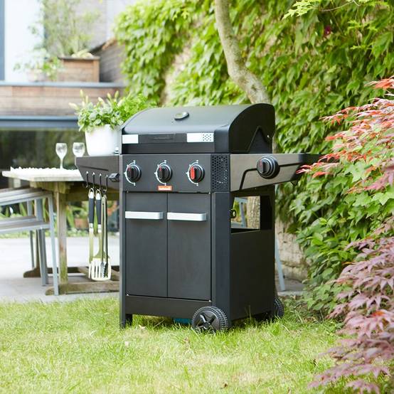 Barbecook - Barbecue à gaz Luca 312 + réchaud latéral - Noir - Image 2