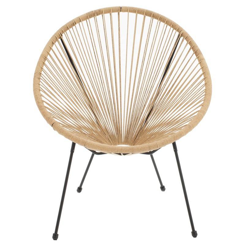 No name  - Fauteuil de jardin Acapulco rotin teinte naturelle 71x76x85 cm - Image 4