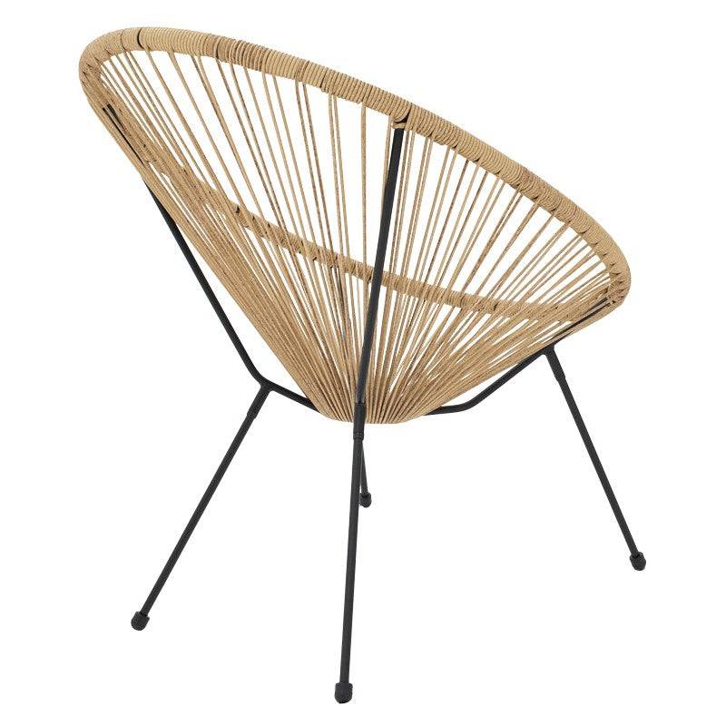 No name  - Fauteuil de jardin Acapulco rotin teinte naturelle 71x76x85 cm - Image 2