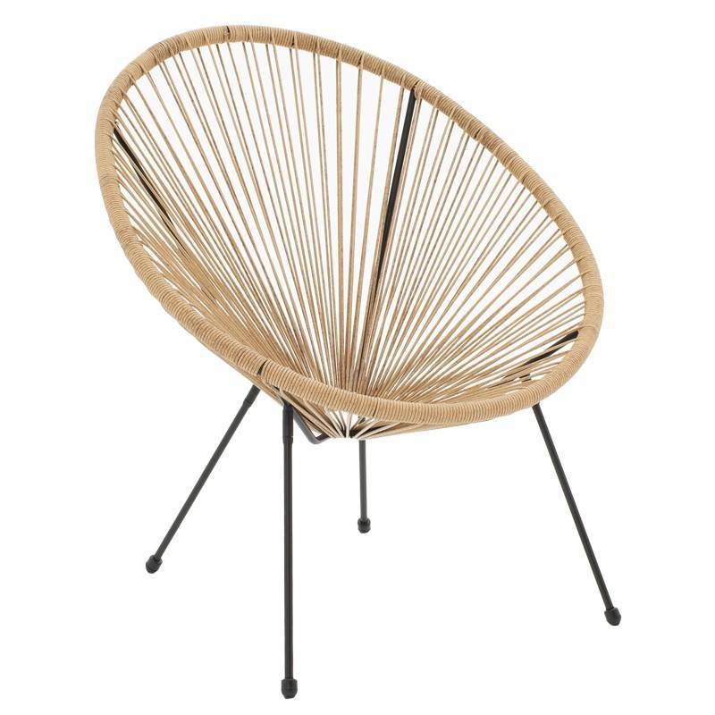 No name  - Fauteuil de jardin Acapulco rotin teinte naturelle 71x76x85 cm - Image 1