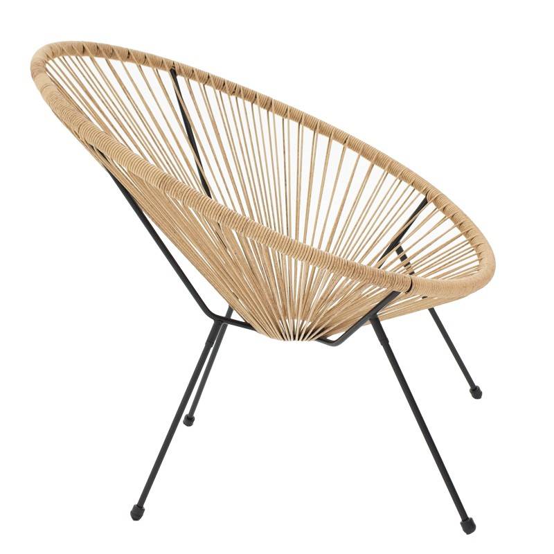 No name  - Fauteuil de jardin Acapulco rotin teinte naturelle 71x76x85 cm - Image 3