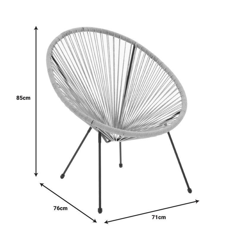 No name - Fauteuil de jardin Acapulco rotin teinte naturelle 71x76x85 cm - Image 7