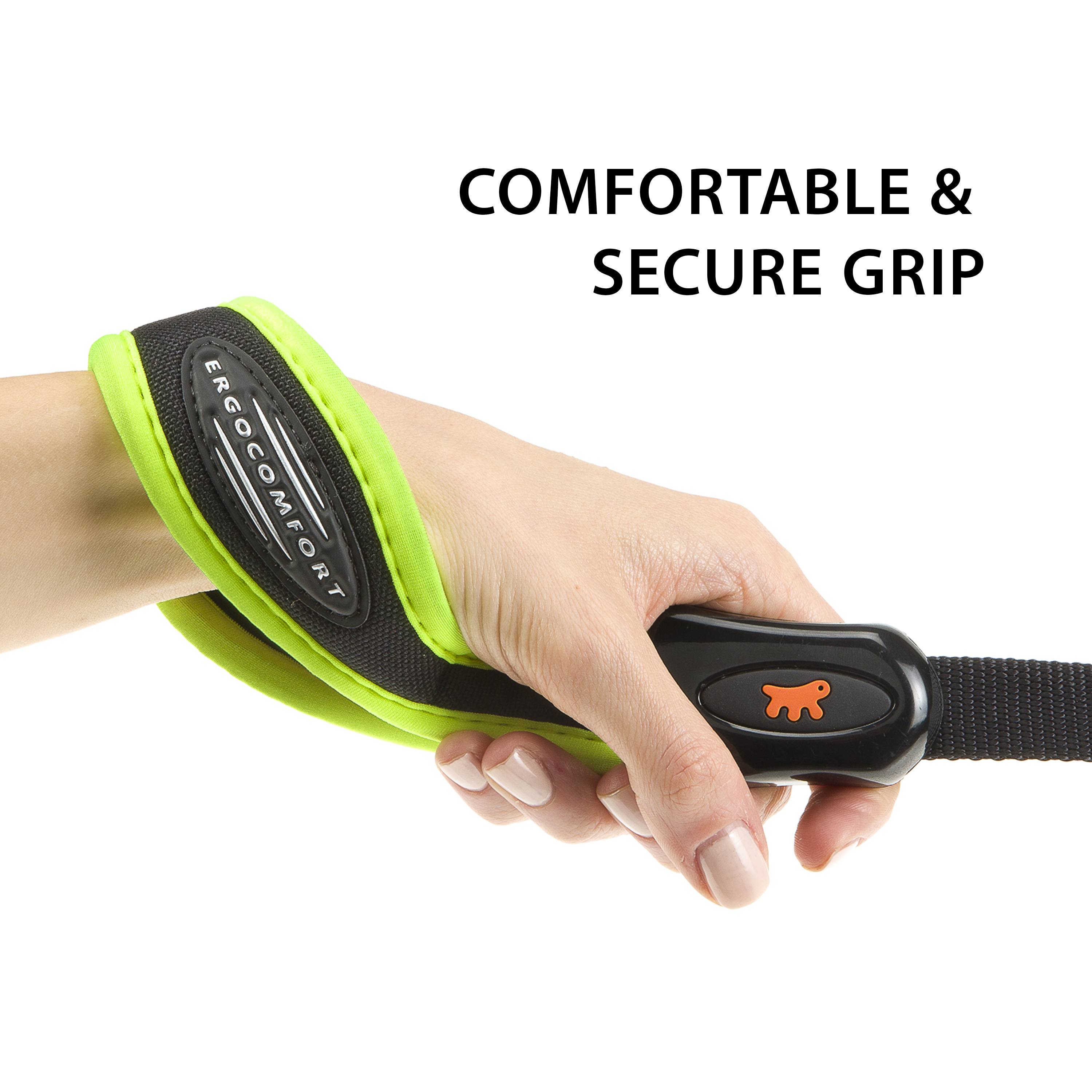 Ferplast - Ferplast laisse pour chien ERGOFLUO, laisse pour petit chien, poignée ergonomique rembourrée, nylon. Taille 120 cm, Jaune - Imagen 4