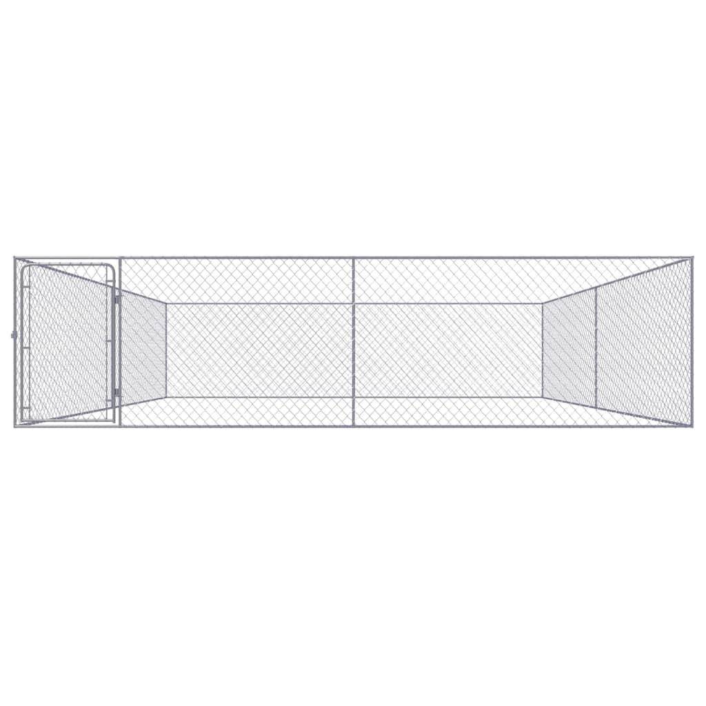 Helloshop26 - Chenil extérieur cage enclos parc animaux chien extérieur pour chiens acier galvanisé 4 x 4 x 1 m - Imagen 3