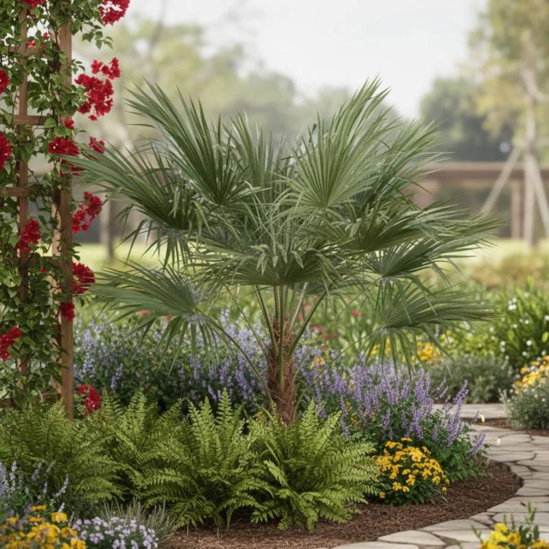 Palmier de Chine, Trachycarpus - Pot de 15L - Tronc de 20 cm - Haut. 40/60 cm - Imagen 3