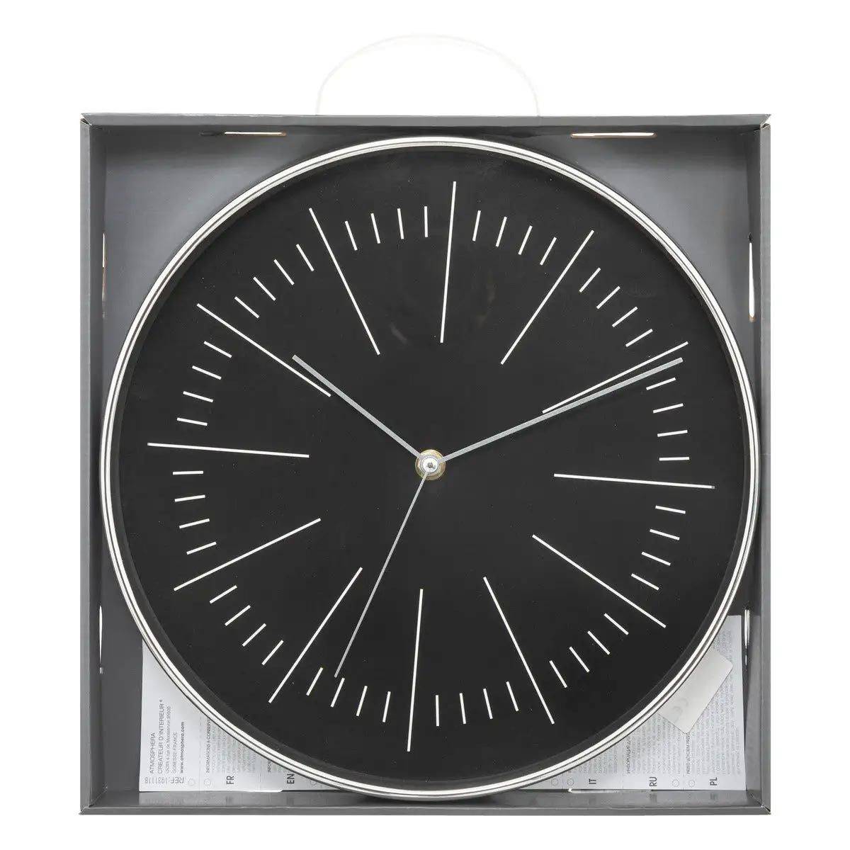 Pendule murale moderne bicolore Noir et Argent D 30 cm - Image 3