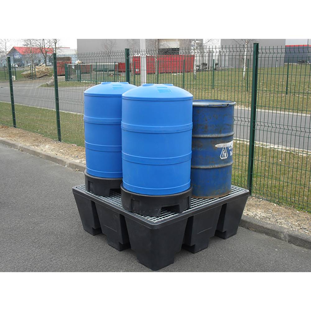 Bac de rétention pehd 475l eco pour 4 fûts - lot de 5-plast'up rotomoulage - Imagen 4
