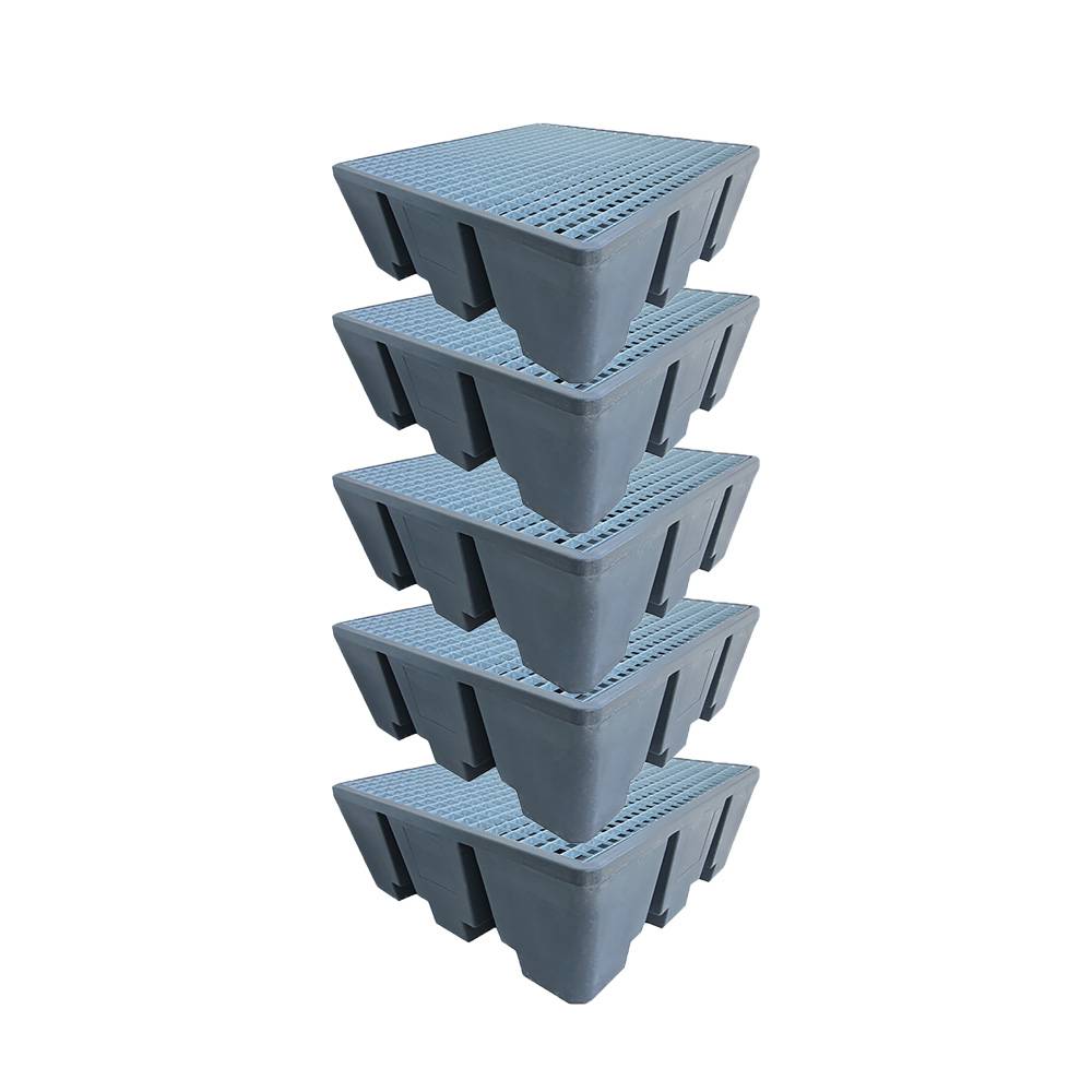 Bac de rétention pehd 475l eco pour 4 fûts - lot de 5-plast'up rotomoulage - Imagen 1