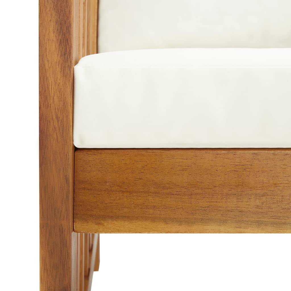 Helloshop26 - Banc de jardin meuble de patio d'extérieur terrasse avec coussins 119 x 67 x 83 cm bois solide d'acacia - Imagen 4