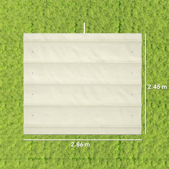 Toile rétractable pour pergola rechange polyester protection anti-UV 286x245cm crème - ComfortXL Outdoor Living - Image 5