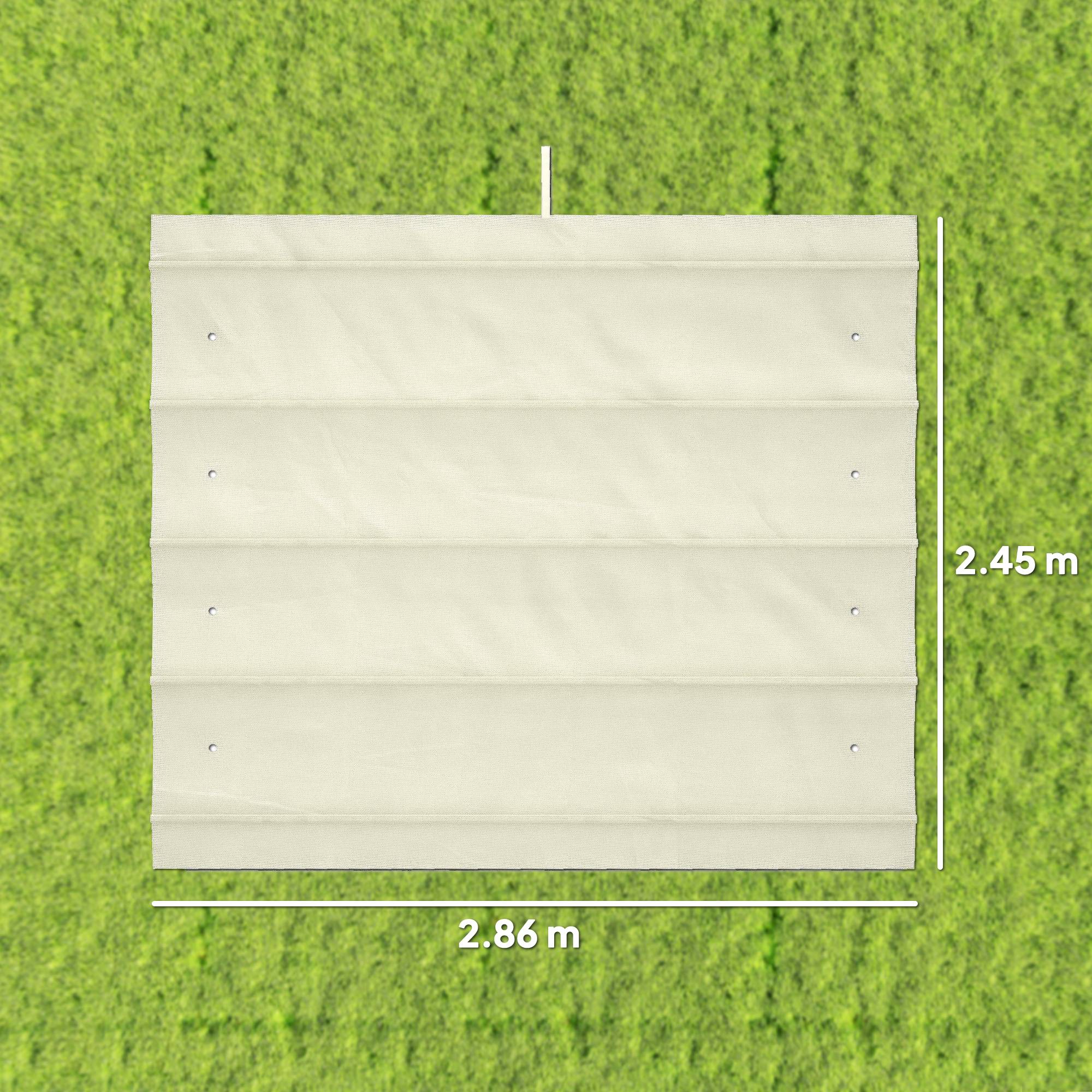 Toile rétractable pour pergola rechange polyester protection anti-UV 286x245cm crème - ComfortXL Outdoor Living - Image 5