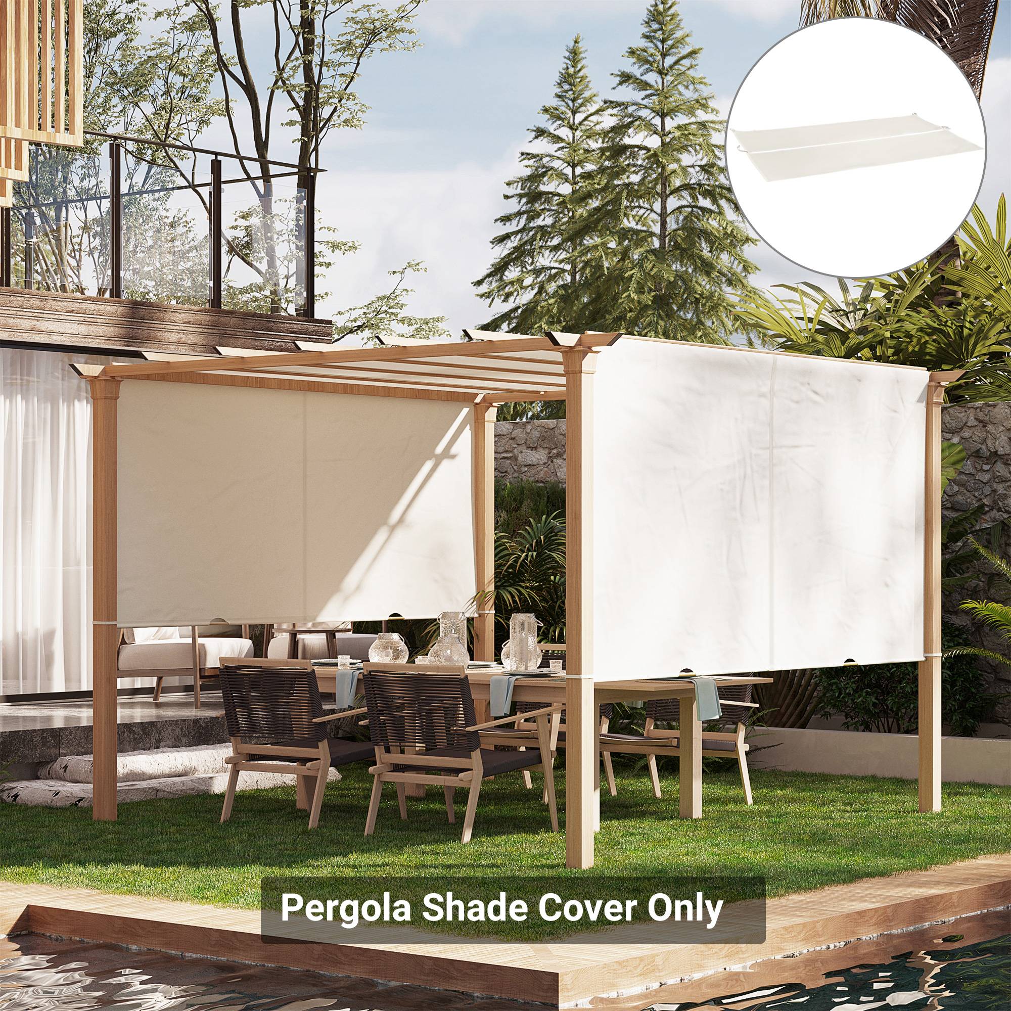 Outsunny - Toile de rechange pergola rétractable 5x2,4m pour pergola 3x3m tissu polyester beige - Outsunny - Imagen 2