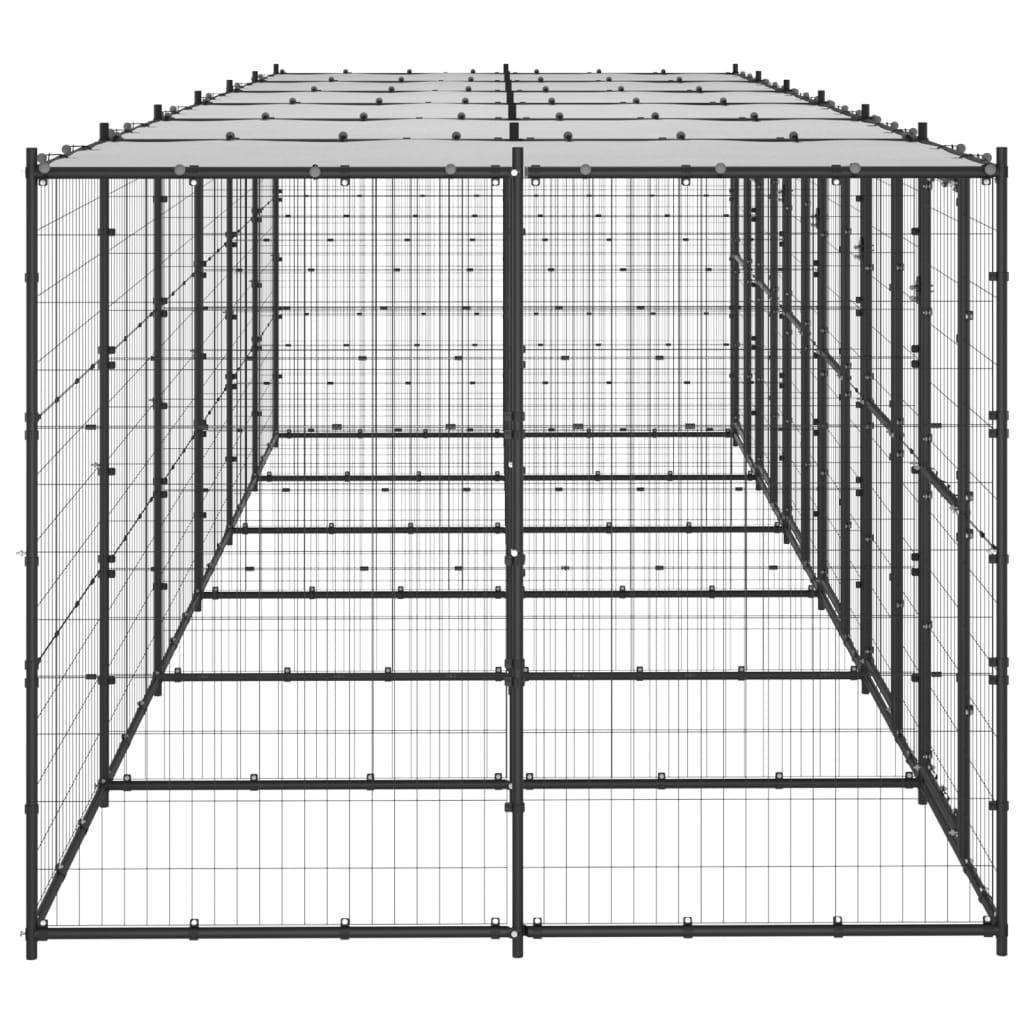 Helloshop26 - Chenil extérieur cage enclos parc animaux chien extérieur acier avec toit 14,52 m² - Imagen 4