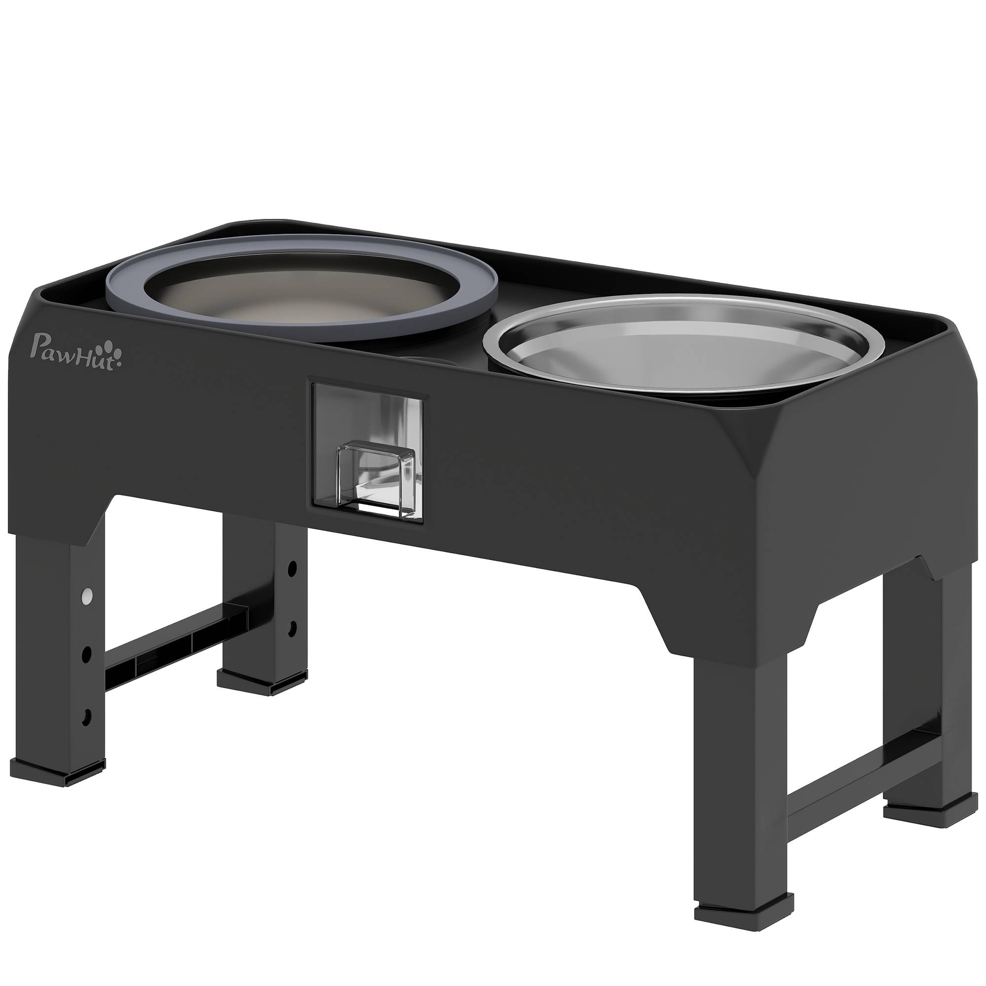 Gamelle surélevée pour chien plastique noir 44 x 24 x 34.5 cm - PANGIVO - Image 2