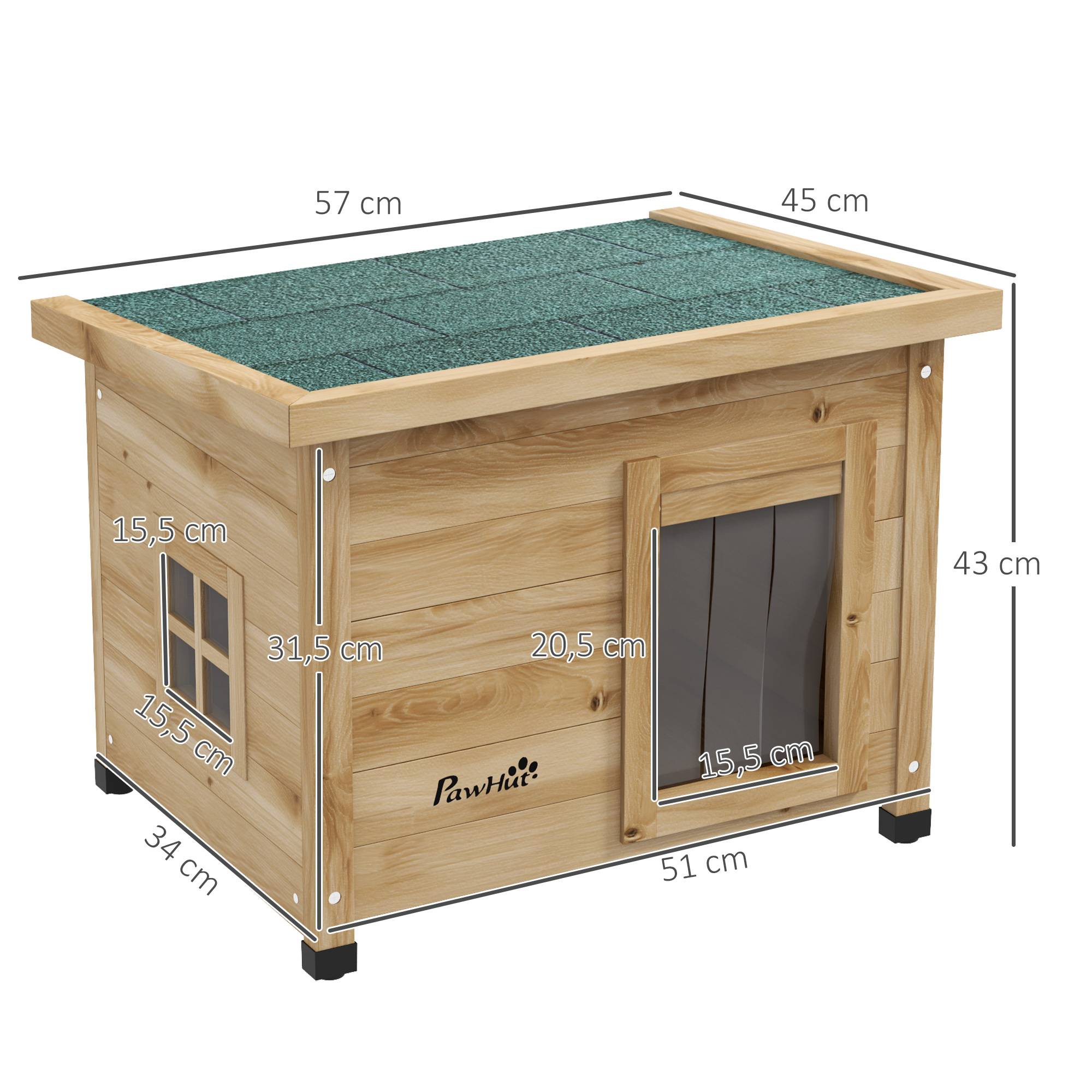 Niche pour chat bois naturel 57 x 45 x 43 cm - PANGIVO - Image 5