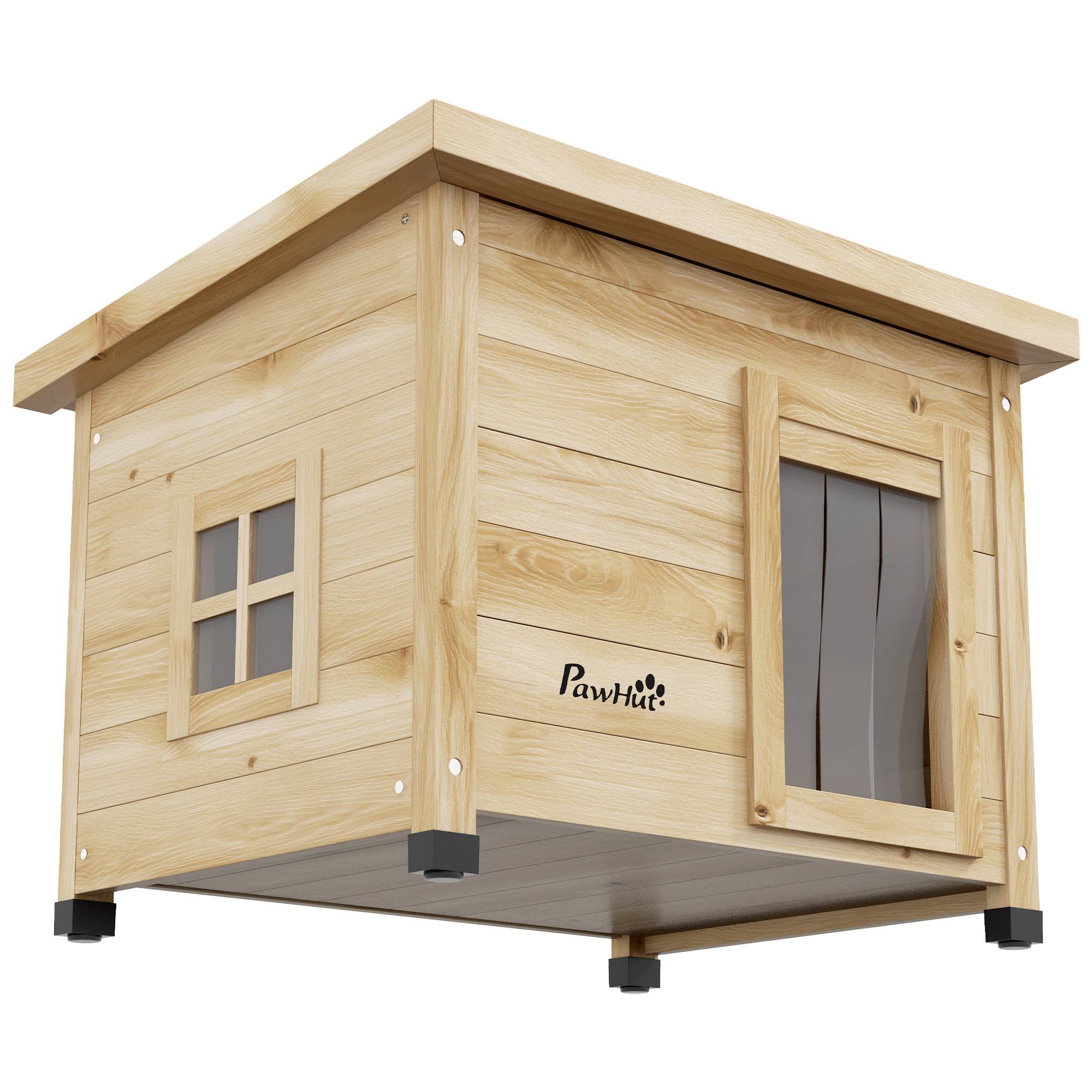 Niche pour chat bois naturel 57 x 45 x 43 cm - PANGIVO - Image 9