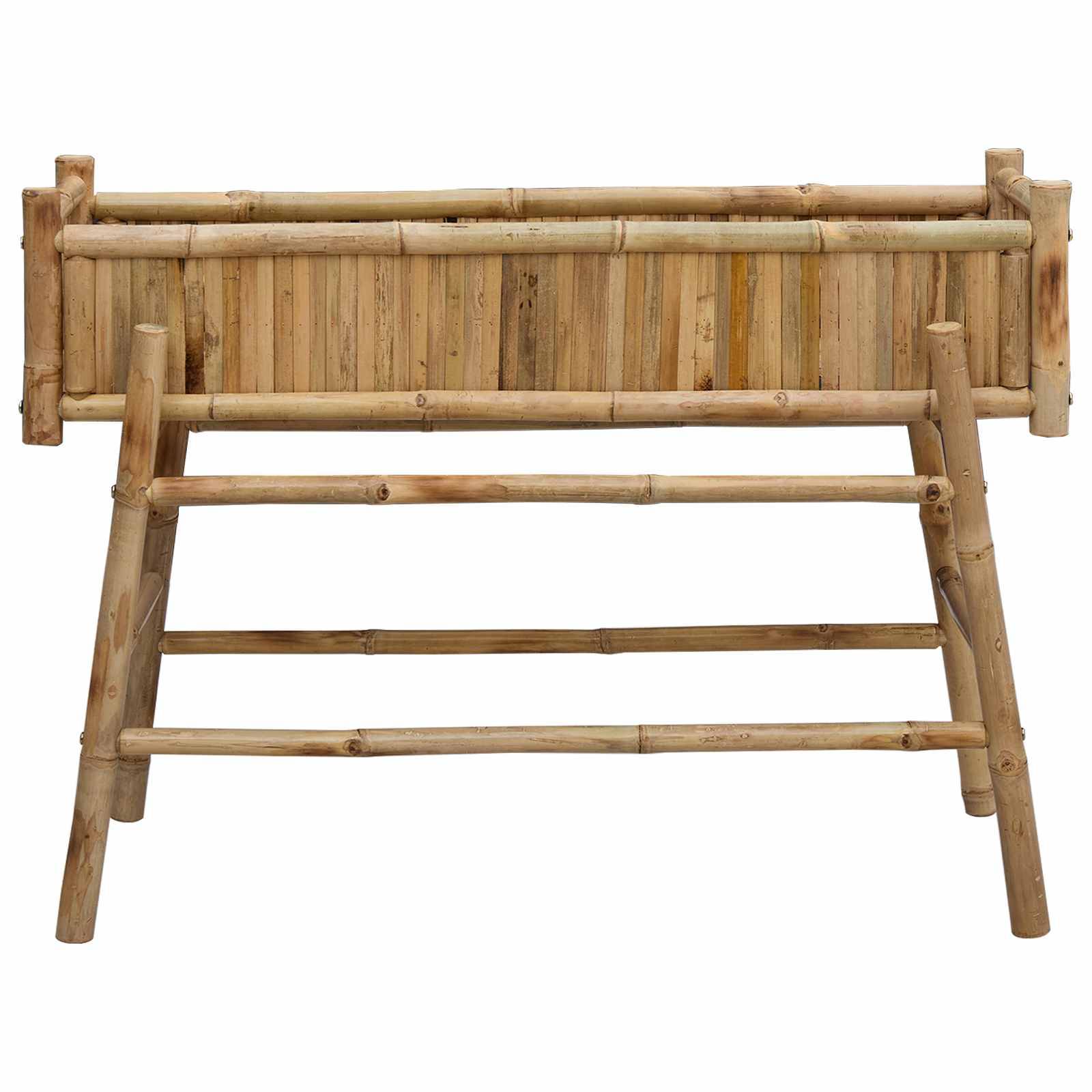ComfortXL - Jardinière sur Pieds en Bambou Naturel pour Jardin Terrasse Bac à Fleurs Surélevé 100cm - ComfortXL Outdoor Living - Image 4