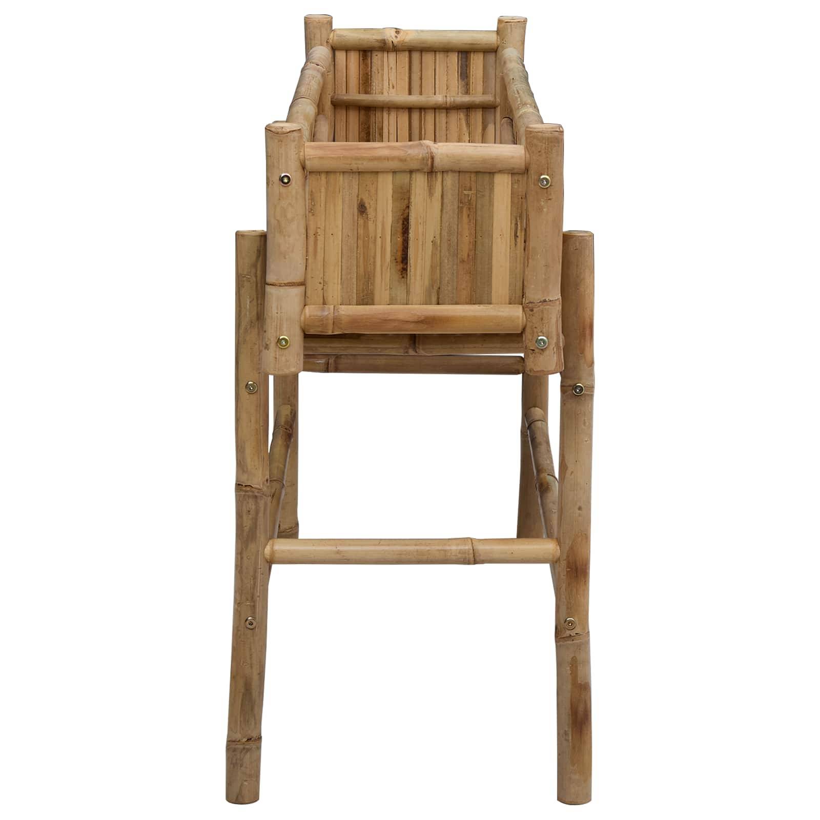 ComfortXL - Jardinière sur Pieds en Bambou Naturel pour Jardin Terrasse Bac à Fleurs Surélevé 100cm - ComfortXL Outdoor Living - Image 5
