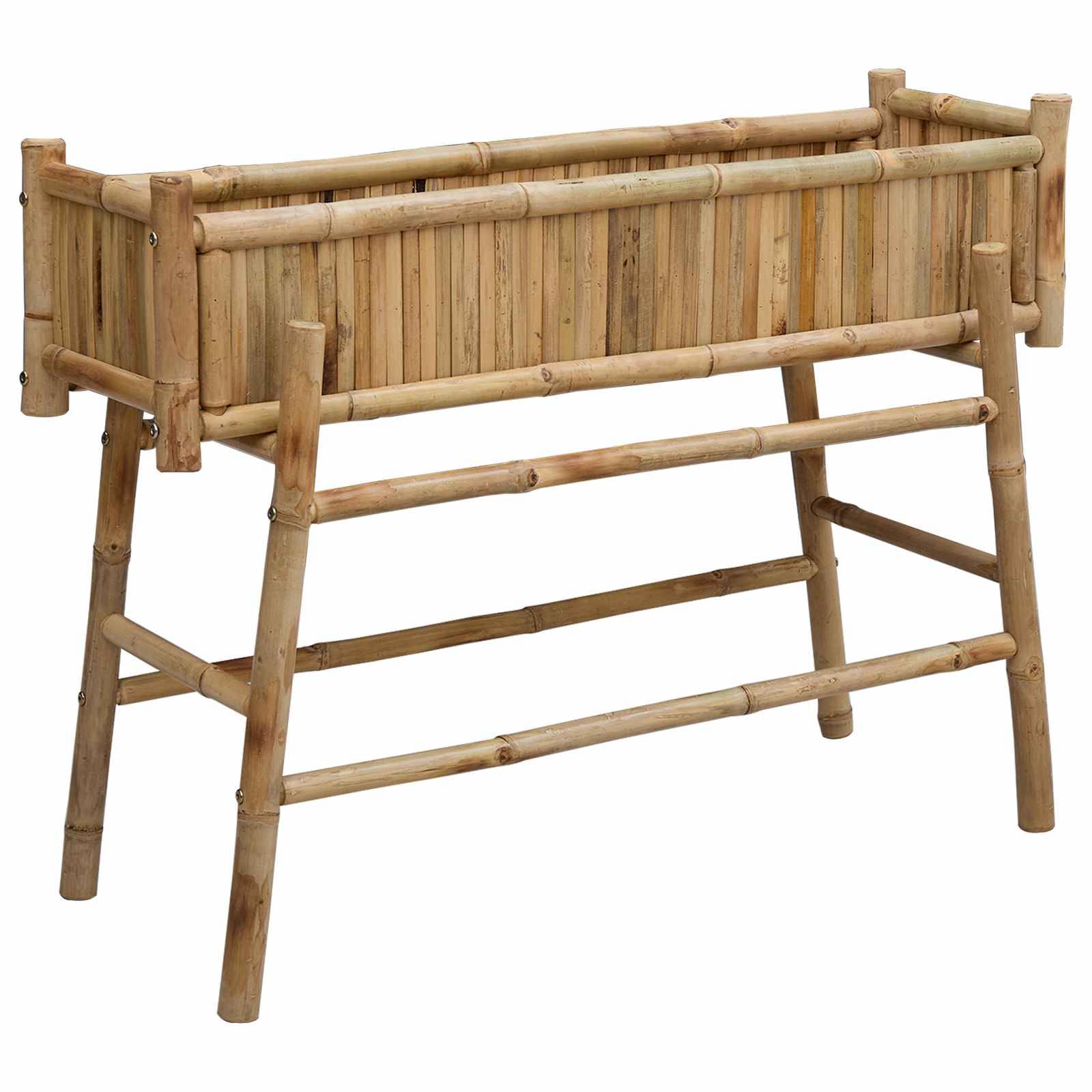 ComfortXL - Jardinière sur Pieds en Bambou Naturel pour Jardin Terrasse Bac à Fleurs Surélevé 100cm - ComfortXL Outdoor Living - Image 2