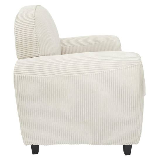 The Home Deco Factory - Fauteuil Club Côtelé "Scott" 89cm Beige - Image 3