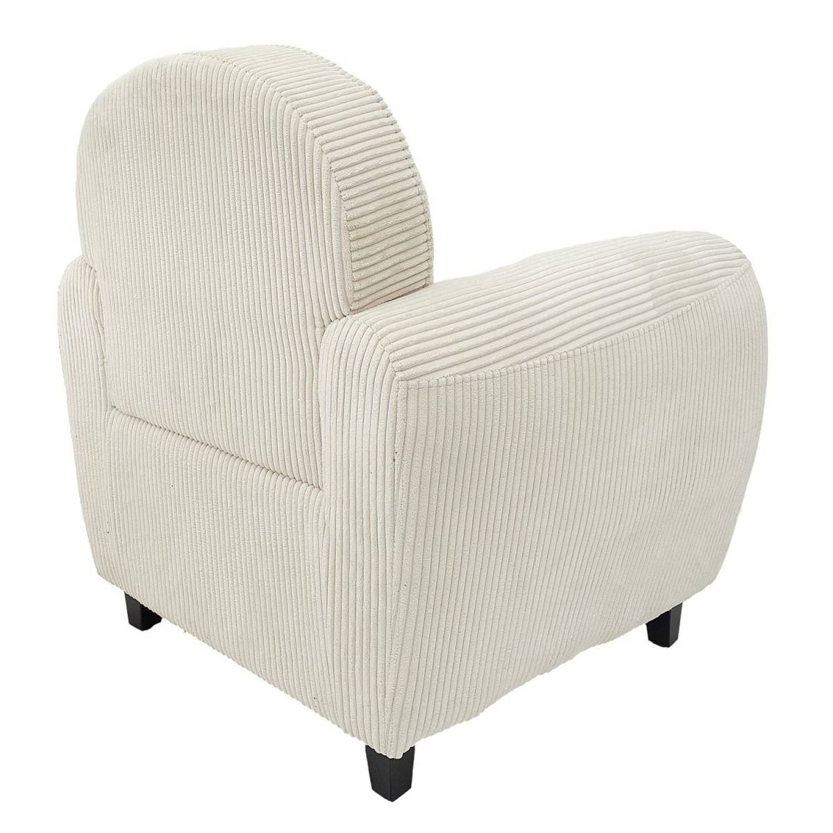 The Home Deco Factory - Fauteuil Club Côtelé "Scott" 89cm Beige - Image 5