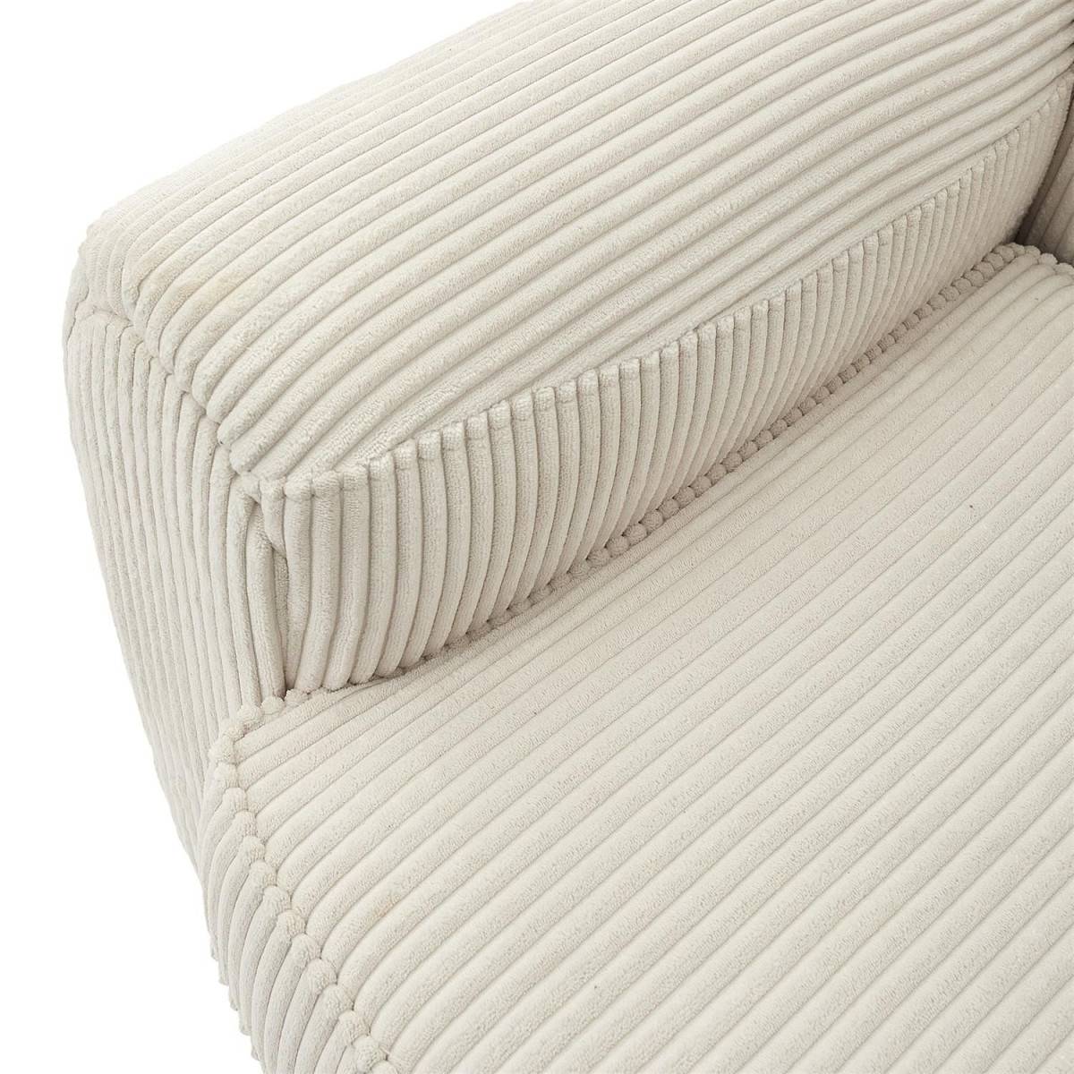 The Home Deco Factory - Fauteuil Club Côtelé "Scott" 89cm Beige - Image 6