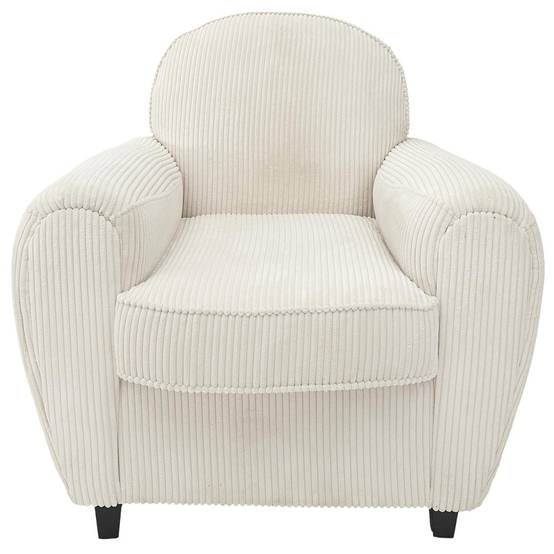 The Home Deco Factory - Fauteuil Club Côtelé "Scott" 89cm Beige - Image 2