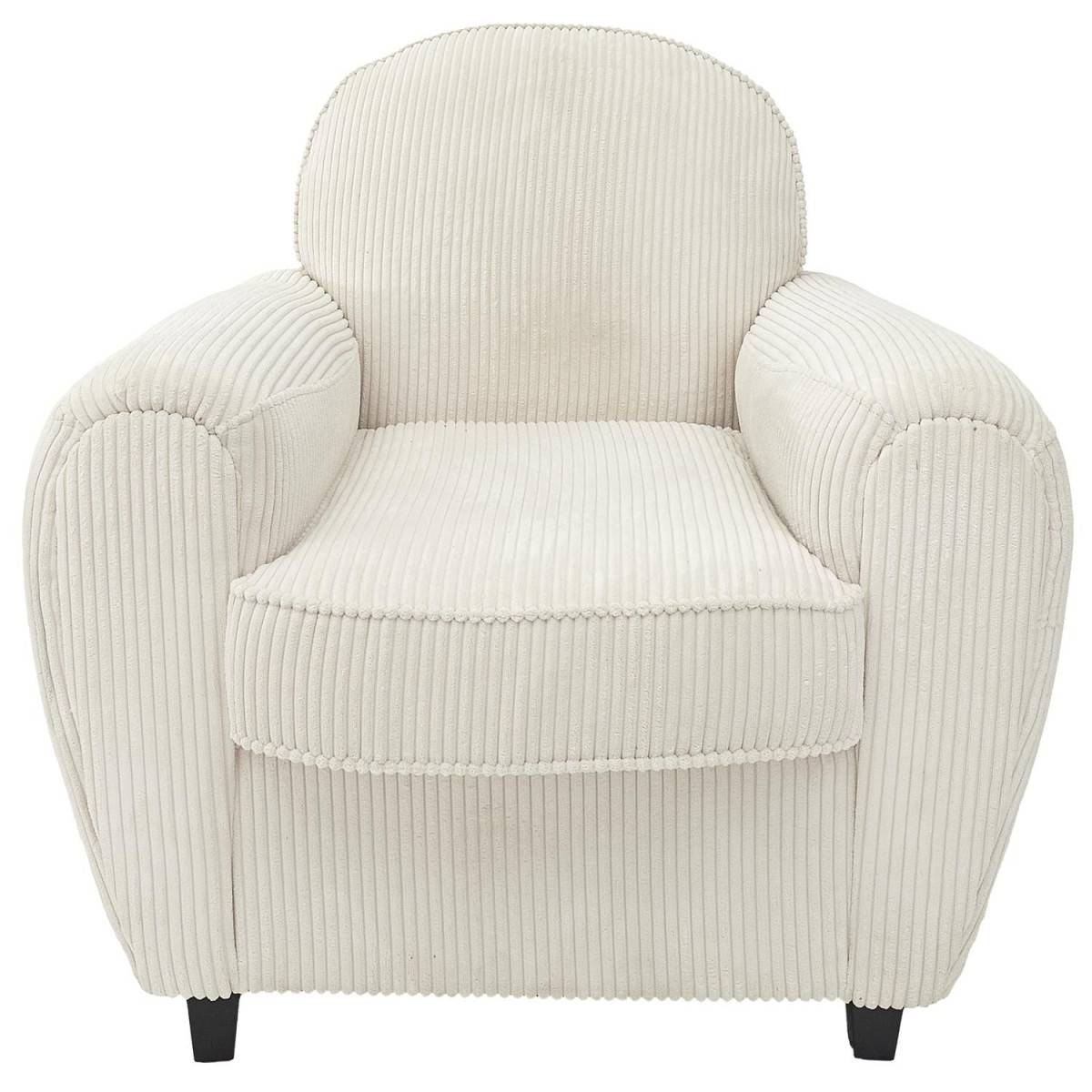 The Home Deco Factory - Fauteuil Club Côtelé "Scott" 89cm Beige - Image 2