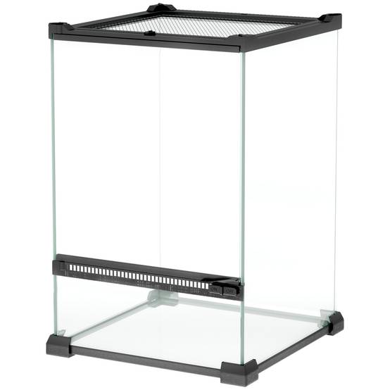 Terrarium vivarium verre trempé reptiles amphibiens anti-évasion aéré 20x20x30cm noir - ComfortXL Outdoor Living - Image 2