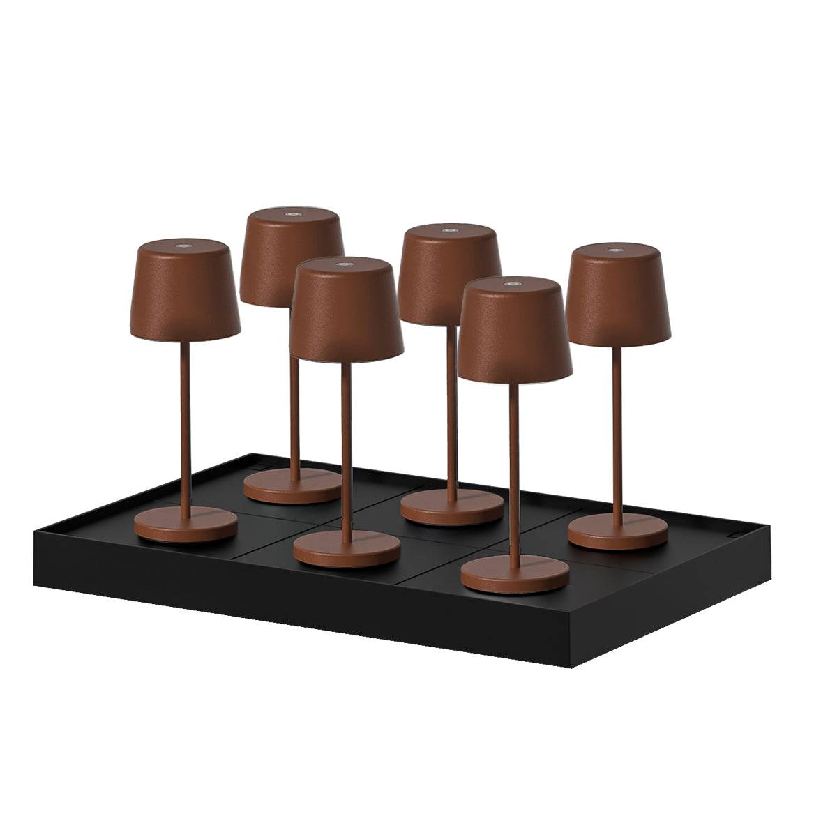 Lumisky - 6 Lampes de table MINI KELLY Rouille H22cm + base de chargement - Imagen 1