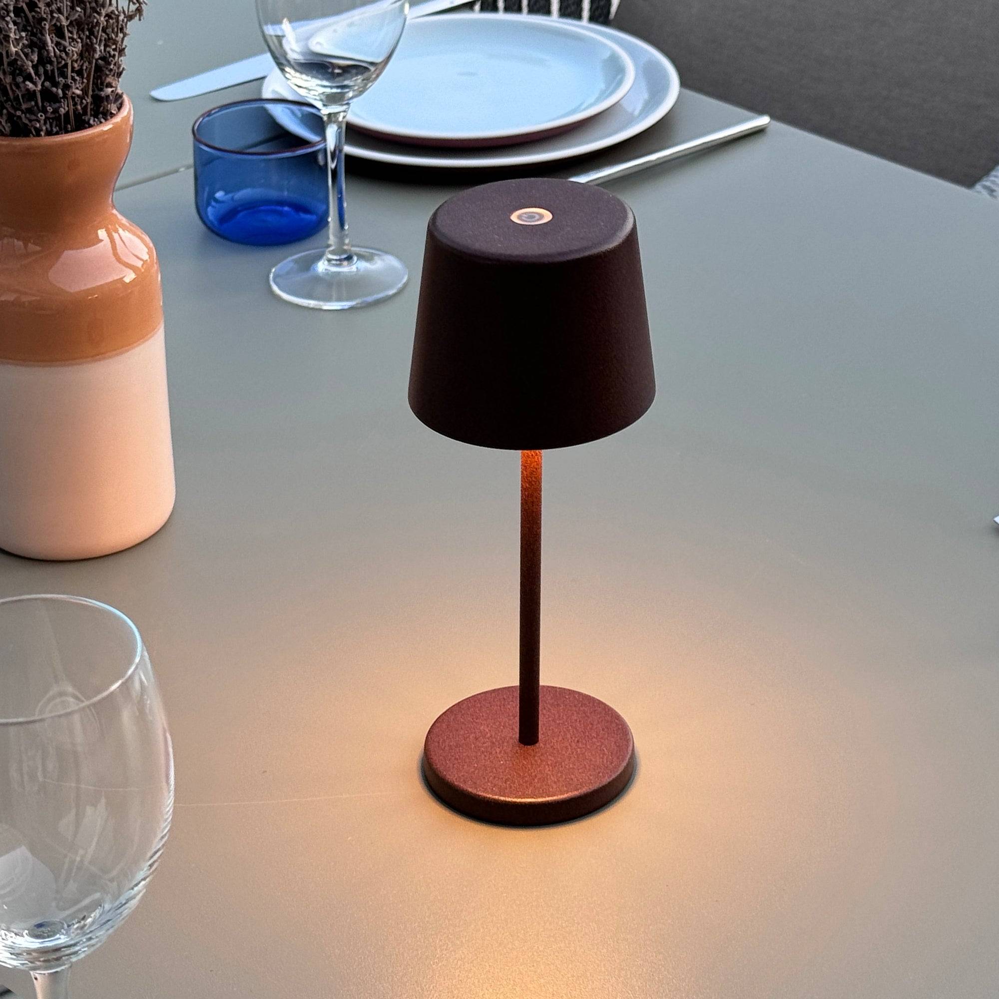 Lumisky - 6 Lampes de table MINI KELLY Rouille H22cm + base de chargement - Imagen 6