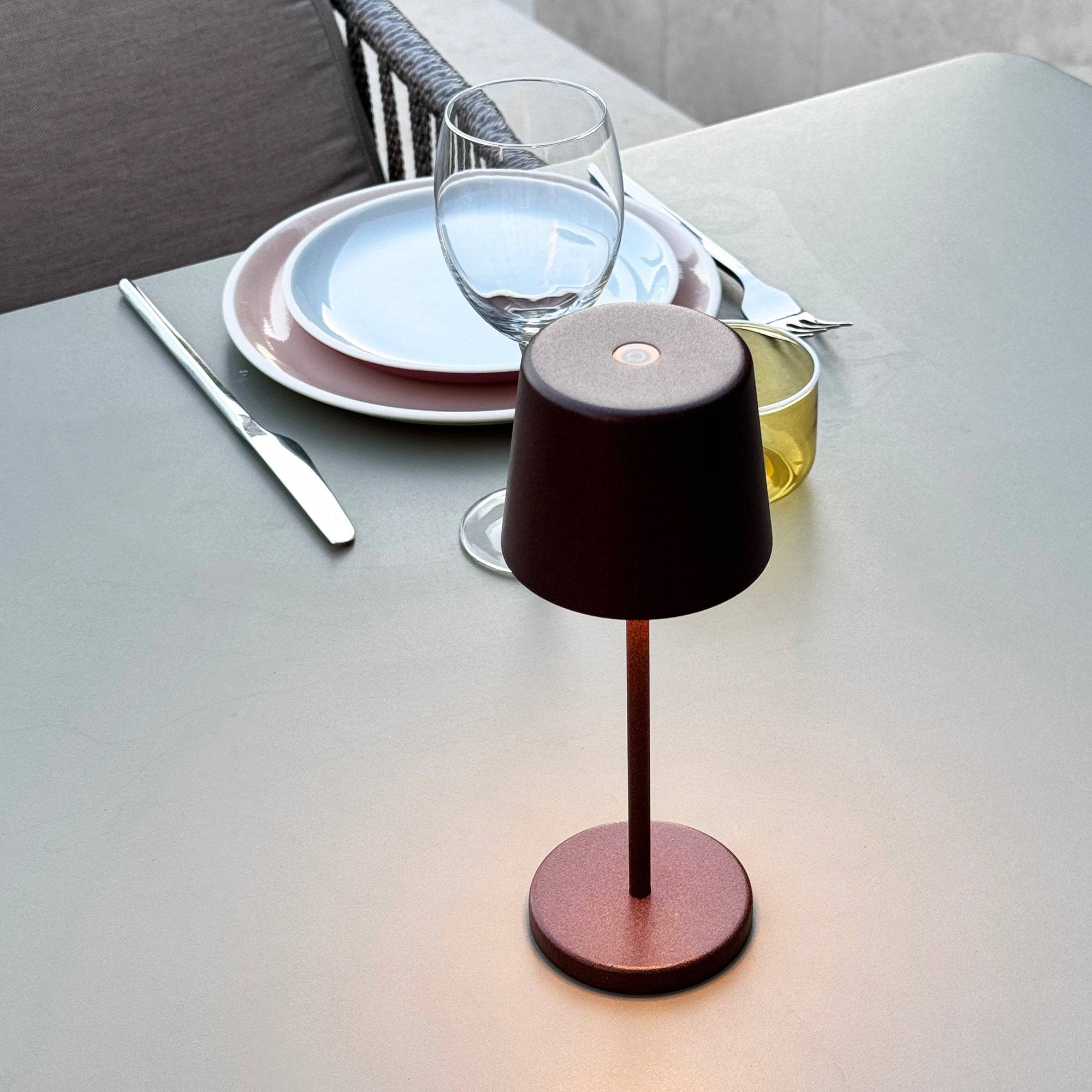 Lumisky - 6 Lampes de table MINI KELLY Rouille H22cm + base de chargement - Imagen 5