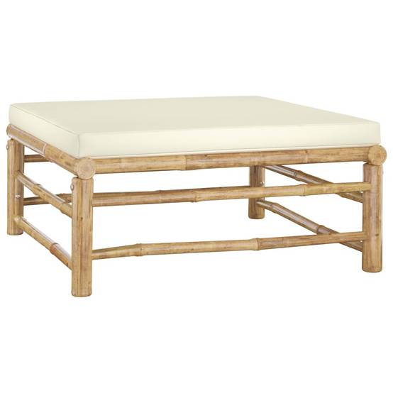Vidaxl - Salon de jardin 5 pcs avec coussins blanc crème bambou vidaXL 3058191 - Image 8