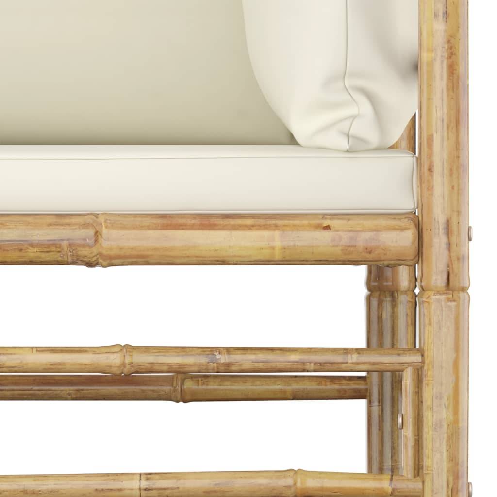 Vidaxl - Salon de jardin 5 pcs avec coussins blanc crème bambou vidaXL 3058191 - Image 4
