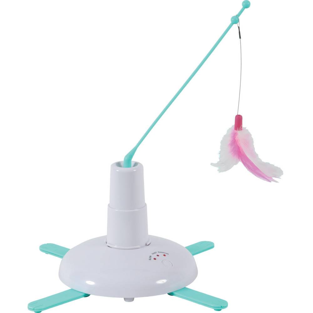 animallparadise - jouet  rotatif avec plumeau cat player2  ø 48 x 34.5 cm pour chat - Imagen 1