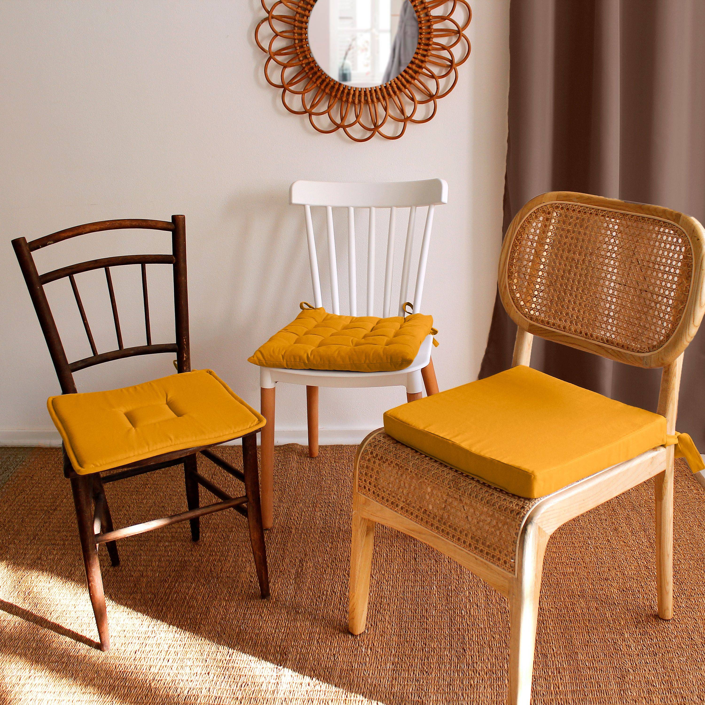 Enjoy Home - Galette de chaise uni effet Bachette - 40 x 40 cm - Enjoy Home - Image 2
