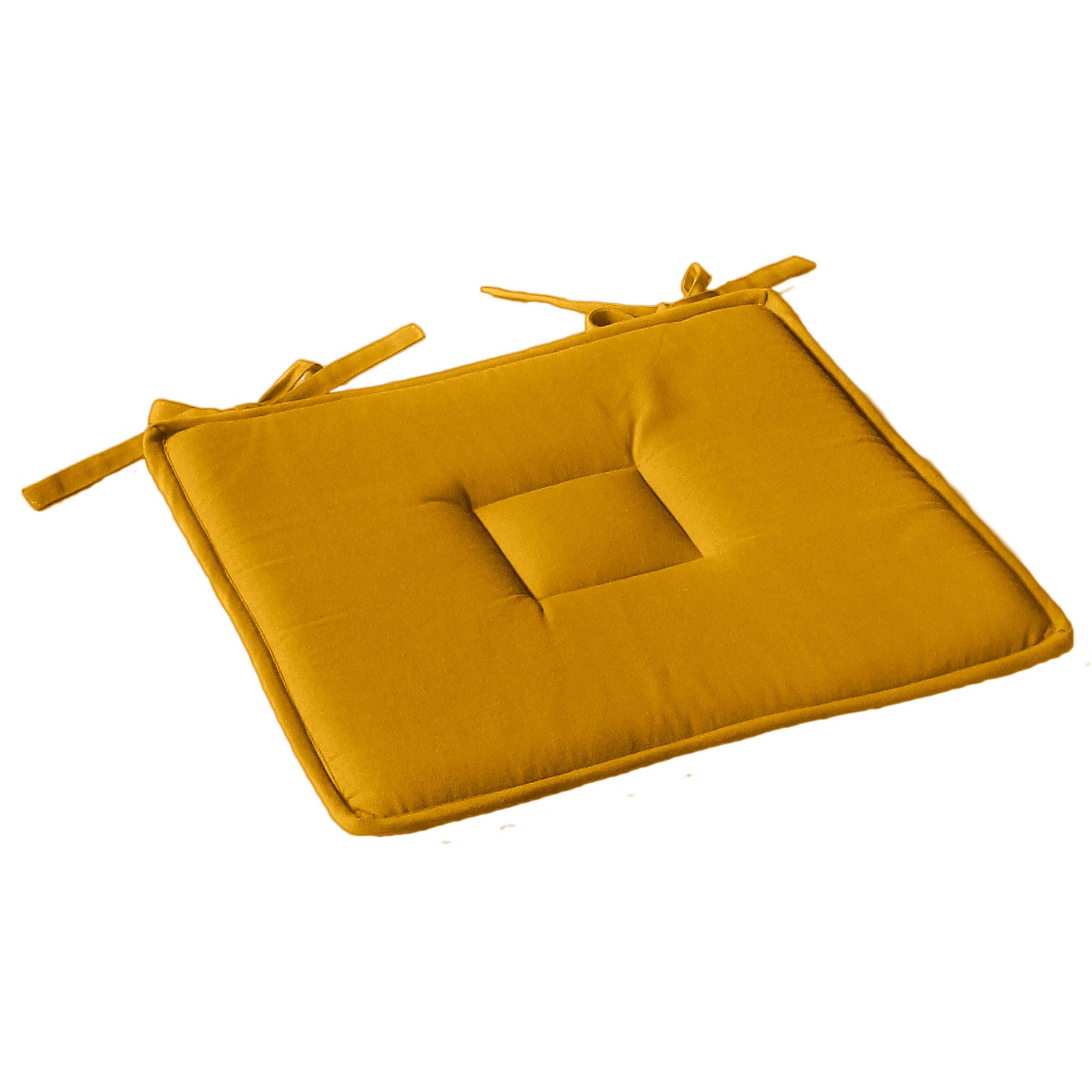 Enjoy Home - Galette de chaise uni effet Bachette - 40 x 40 cm - Enjoy Home - Image 1