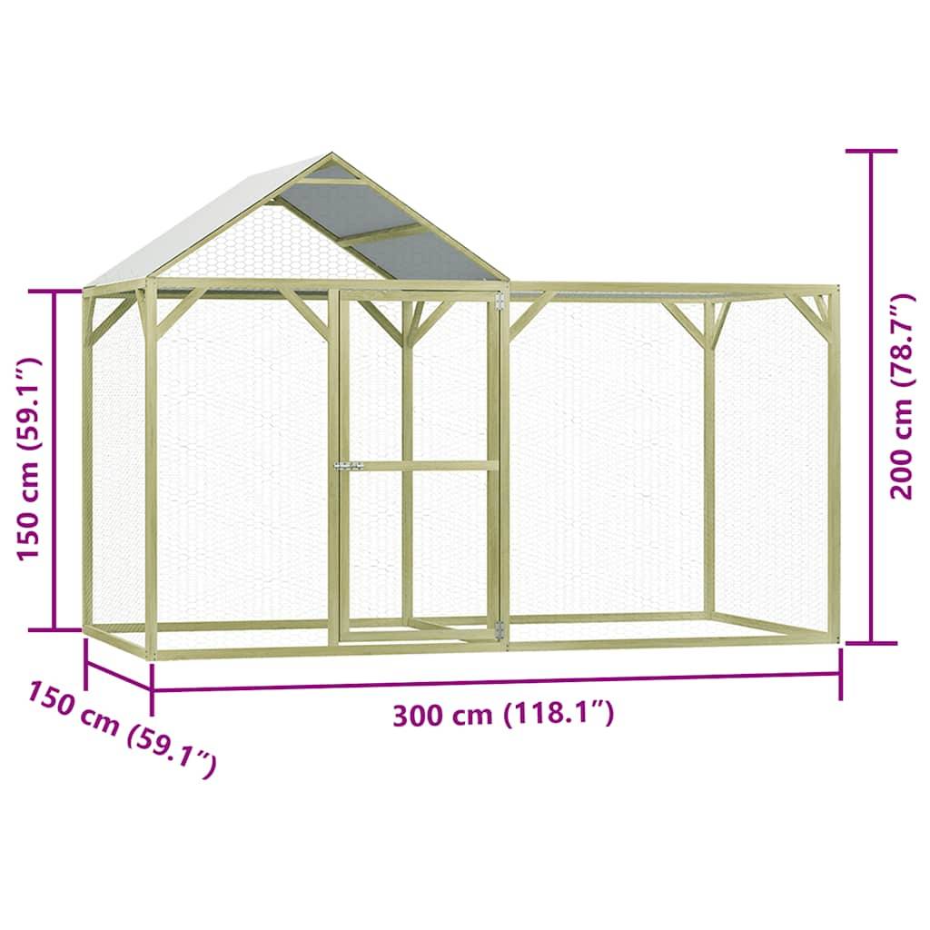 Vidaxl - Poulailler 3x1,5x2 m Pinède imprégnée vidaXL 278400 - Imagen 3