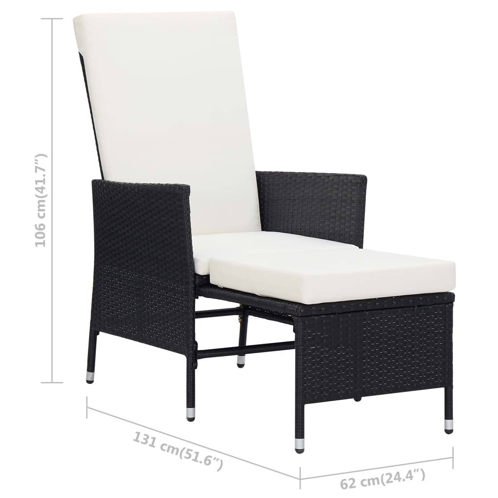 Vidaxl - Salon de jardin 2 pcs avec coussins Résine tressée Noir vidaXL 310231 - Imagen 3