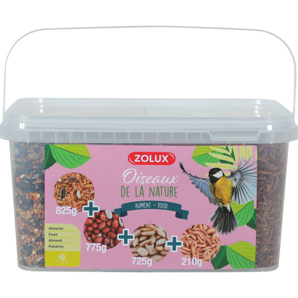 Zolux - zolux - Mix premium 4 variétés  graines et vers de farine, Seau de 2.5 kg pour oiseaux - Imagen 3