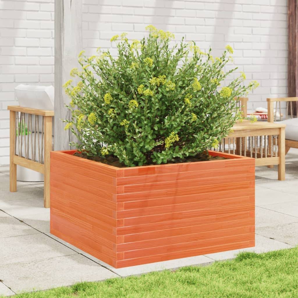 Maison Chic - Jardinière, Bac à fleurs, Pot de fleurs cire marron 80x80x45,5 cm bois de pin massif - Imagen 3