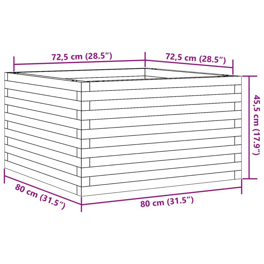 Maison Chic - Jardinière, Bac à fleurs, Pot de fleurs cire marron 80x80x45,5 cm bois de pin massif - Imagen 10