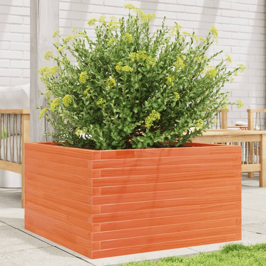 Maison Chic - Jardinière, Bac à fleurs, Pot de fleurs cire marron 80x80x45,5 cm bois de pin massif - Imagen 2